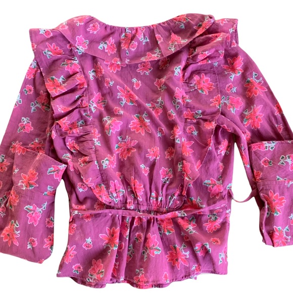 Free People Amanda Ruffle Top in Sultry Combo. Size Small. New - Picture 11 of 13